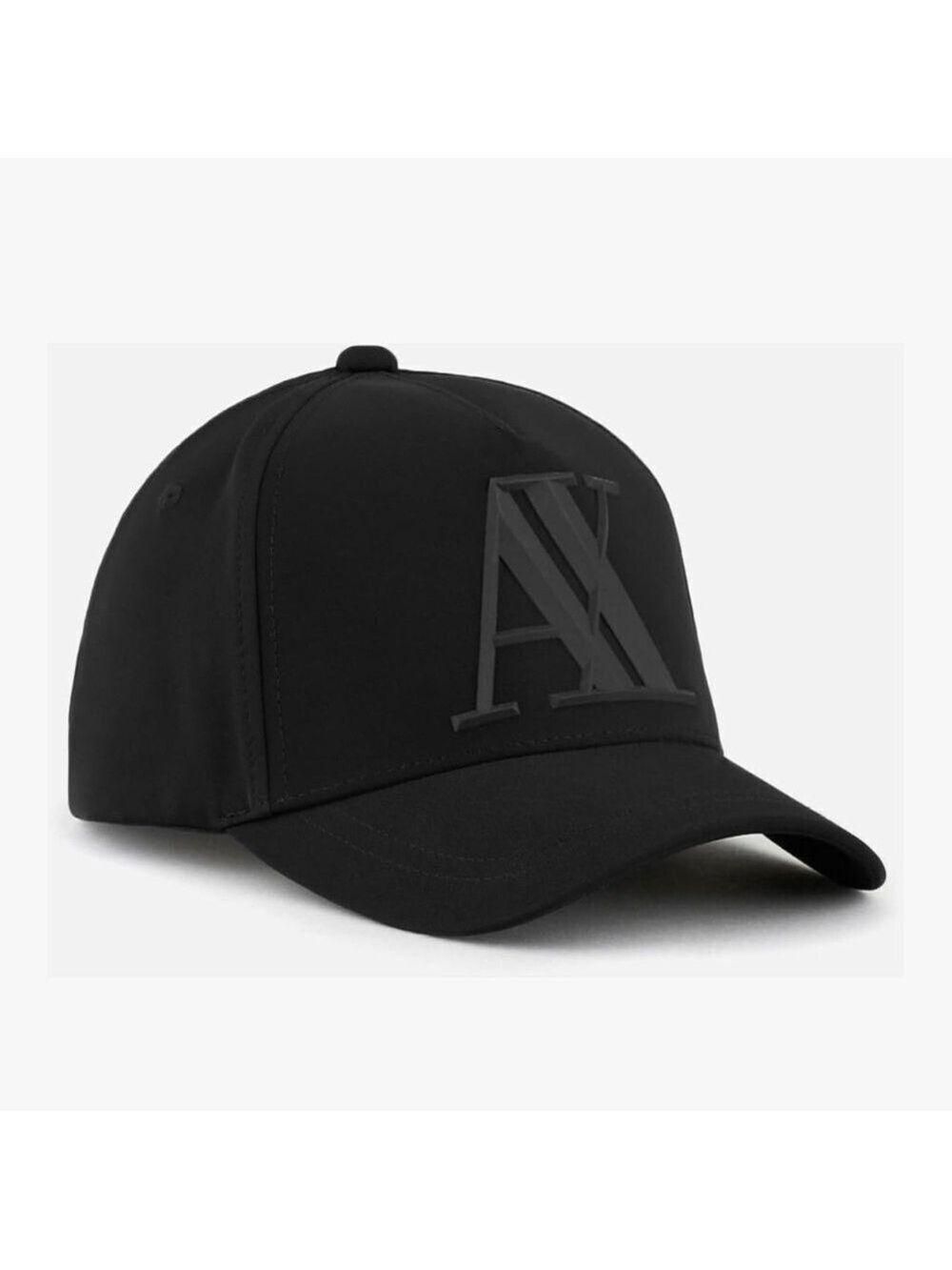Armani Exchange AX black raised rubber 3-D logo baseball cap hat